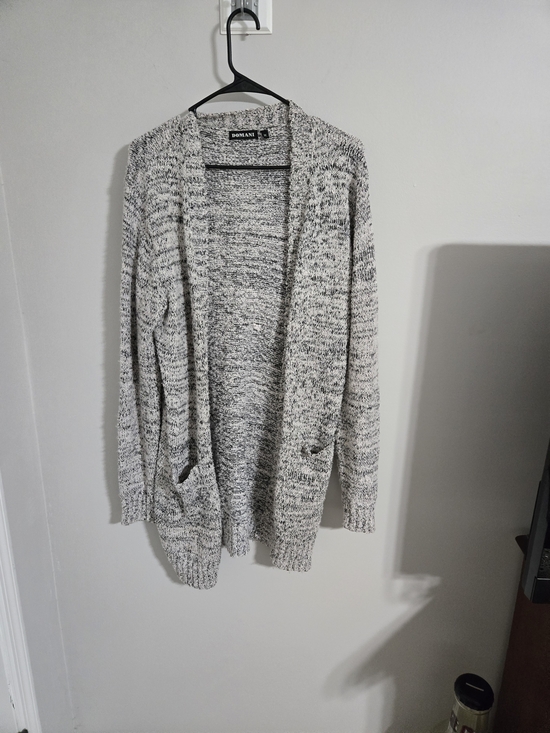 Doma Sweaters - Doma Marled Gray Open-Front Cardigan